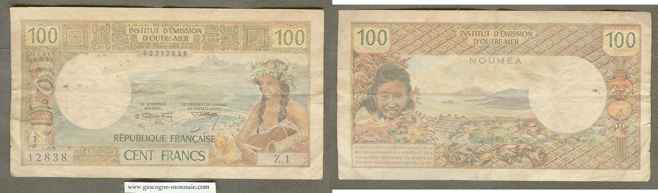 New Caledonie 100 francs 1969- F+